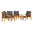 vidaXL 5 Piece Solid Acacia Wood Garden Lounge Set in Gray