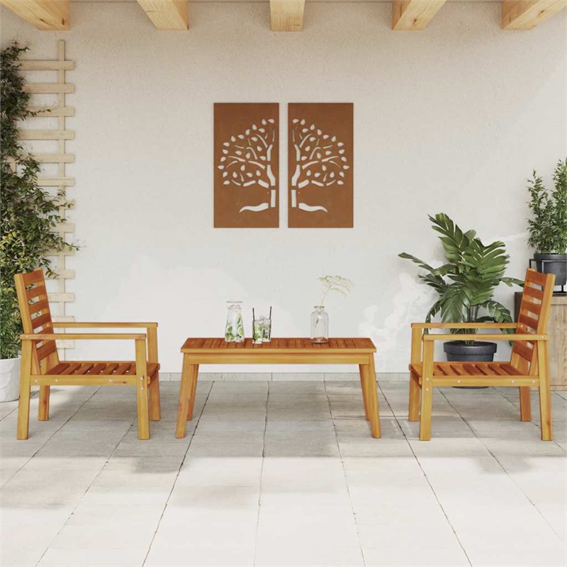 vidaXL Solid Acacia Wood Medium Garden Lounge Set in Natural