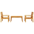 vidaXL Solid Acacia Wood Medium Garden Lounge Set in Natural