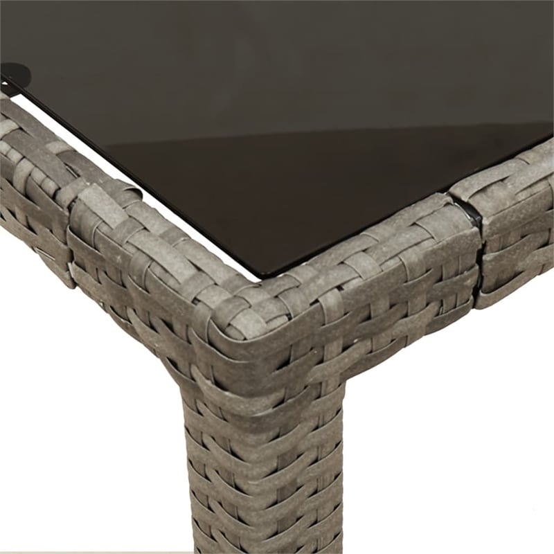 vidaXL 3 Piece Steel Bistro Set in Gray