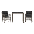 vidaXL 3 Piece Steel Bistro Set in Gray