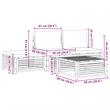 vidaXL 4 Piece Solid Acacia Wood Sofa Set in White/Cream