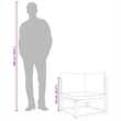 vidaXL 4 Piece Solid Acacia Wood Sofa Set in White/Cream