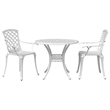 vidaXL 3 Piece Aluminum Medium Bistro Set in White