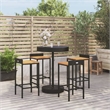 vidaXL 5 Piece Solid Acacia Wood Bar Set in Black