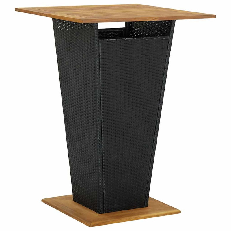vidaXL 5 Piece Solid Acacia Wood Bar Set in Black