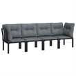 vidaXL 4 Piece Steel Garden Lounge Set in Black/Gray