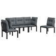 vidaXL 5 Piece Steel Garden Lounge Set in Black/Gray