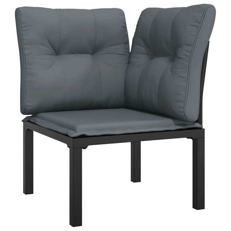 vidaXL 6 Piece Steel Garden Lounge Set in Black/Gray