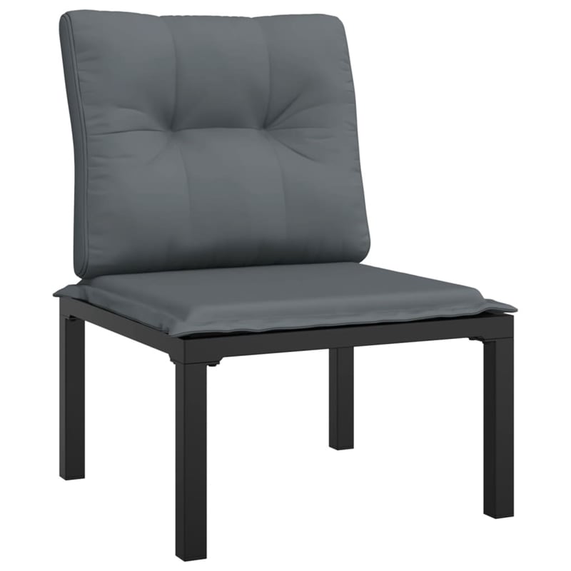 vidaXL 6 Piece Steel Garden Lounge Set in Black/Gray