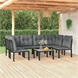 vidaXL Steel Small Garden Lounge Set in Black/Gray