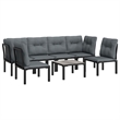 vidaXL Steel Small Garden Lounge Set in Black/Gray