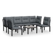 vidaXL Steel Small Garden Lounge Set in Black/Gray