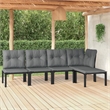 vidaXL 5 Piece Steel Garden Lounge Set in Black/Gray