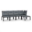 vidaXL 5 Piece Steel Garden Lounge Set in Black/Gray