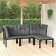 vidaXL 4 Piece Steel Garden Lounge Set in Black/Gray