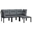 vidaXL 4 Piece Steel Garden Lounge Set in Black/Gray