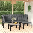 vidaXL 5 Piece Steel Garden Lounge Set in Black/Gray