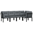 vidaXL 5 Piece Steel Garden Lounge Set in Black/Gray