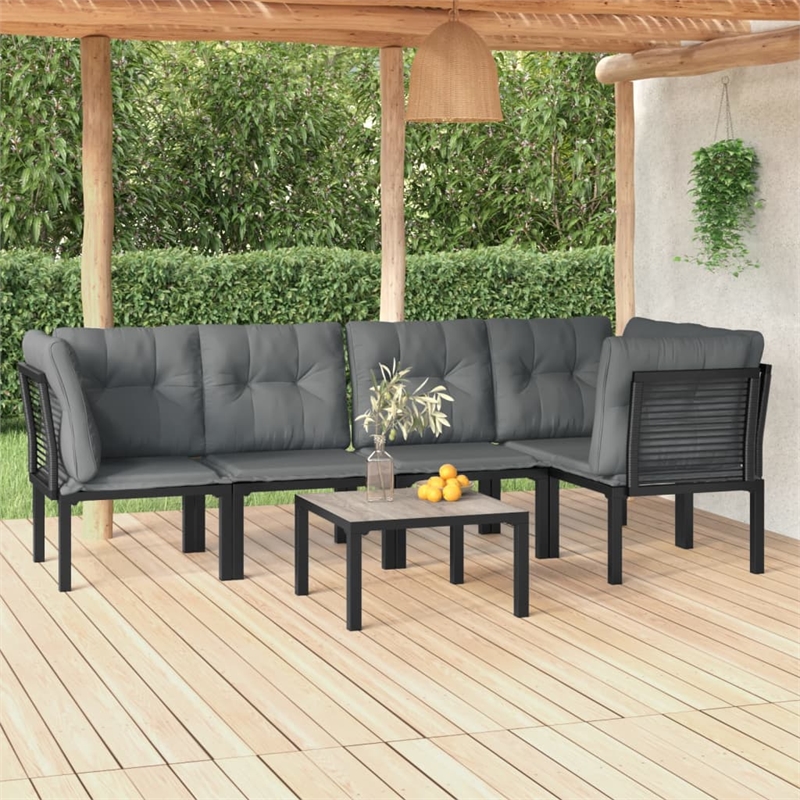 vidaXL 6 Piece Garden Lounge Set in Black/Gray