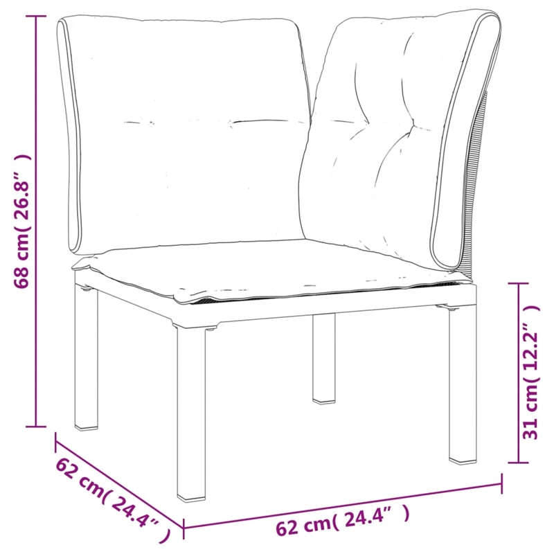 vidaXL 6 Piece Garden Lounge Set in Black/Gray