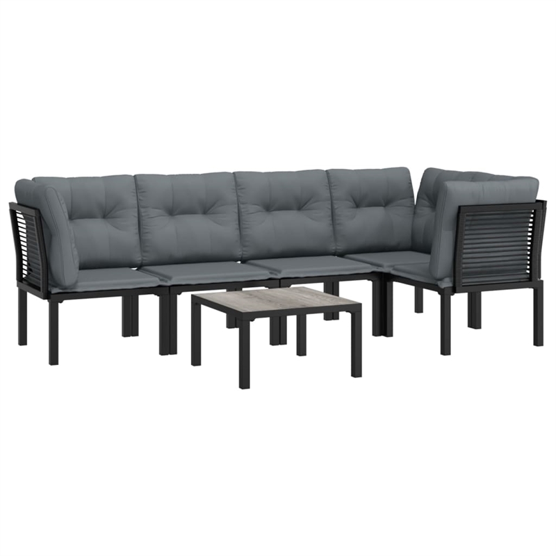 vidaXL 6 Piece Garden Lounge Set in Black/Gray