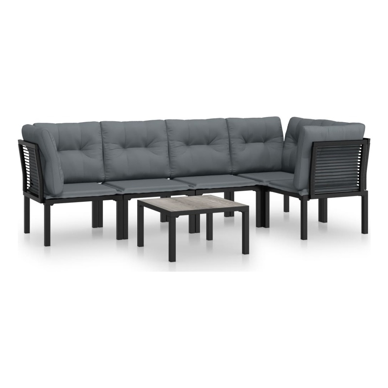 vidaXL 6 Piece Garden Lounge Set in Black/Gray
