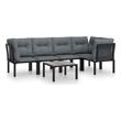 vidaXL 6 Piece Garden Lounge Set in Black/Gray