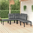 vidaXL 5 Piece Poly Rattan Small Garden Lounge Set in Black/Gray