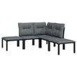 vidaXL 5 Piece Poly Rattan Small Garden Lounge Set in Black/Gray