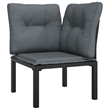 vidaXL 5 Piece Poly Rattan Small Garden Lounge Set in Black/Gray