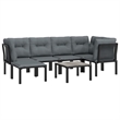 vidaXL 7 Piece Steel Garden Lounge Set in Black/Gray