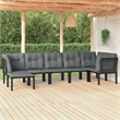 vidaXL 7 Piece Steel Garden Lounge Set in Black/Gray