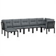 vidaXL 7 Piece Steel Garden Lounge Set in Black/Gray