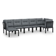 vidaXL 7 Piece Steel Garden Lounge Set in Black/Gray