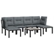 vidaXL 7 Piece Steel Garden Lounge Set in Black/Gray