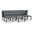 vidaXL 7 Piece Steel Garden Lounge Set in Black/Gray
