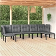 vidaXL 7 Piece Steel Garden Lounge Set in Black/Gray