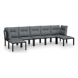 vidaXL 7 Piece Steel Garden Lounge Set in Black/Gray