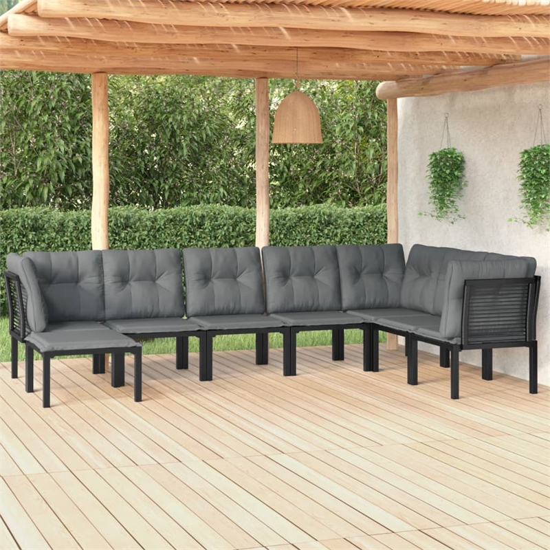 vidaXL 8 Piece Garden Lounge Set in Black/Gray
