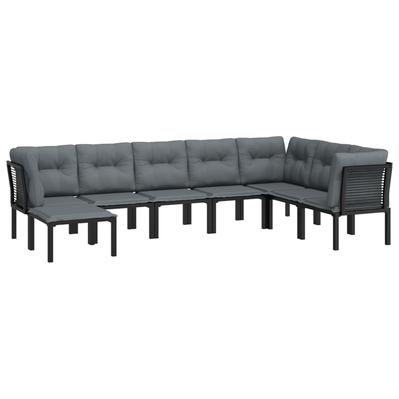 vidaXL 8 Piece Garden Lounge Set in Black/Gray