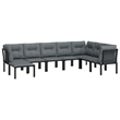 vidaXL 8 Piece Garden Lounge Set in Black/Gray