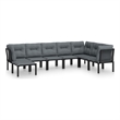 vidaXL 8 Piece Garden Lounge Set in Black/Gray
