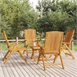 vidaXL 5 Piece Wood Garden Lounge Set in Brown