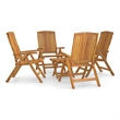vidaXL 5 Piece Wood Garden Lounge Set in Brown