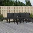 vidaXL 6 Piece Steel Garden Lounge Set in Black/Gray