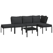 vidaXL 6 Piece Steel Garden Lounge Set in Black/Gray