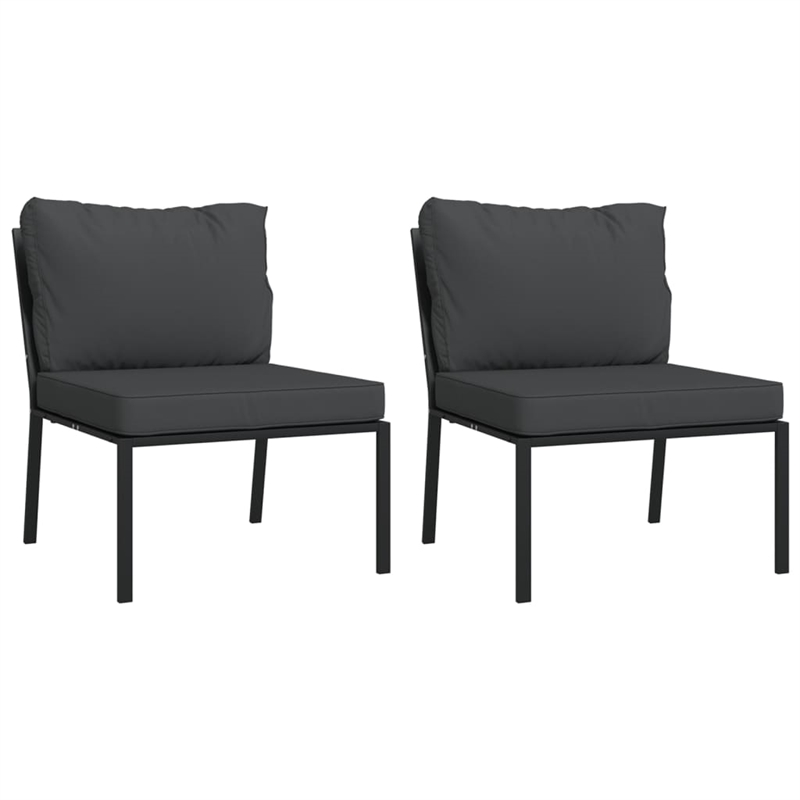 vidaXL 6 Piece Steel Garden Lounge Set in Black/Gray