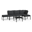 vidaXL 6 Piece Steel Garden Lounge Set in Black/Gray
