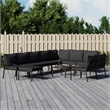 vidaXL 11 Piece Steel Medium Garden Lounge Set in Black/Gray